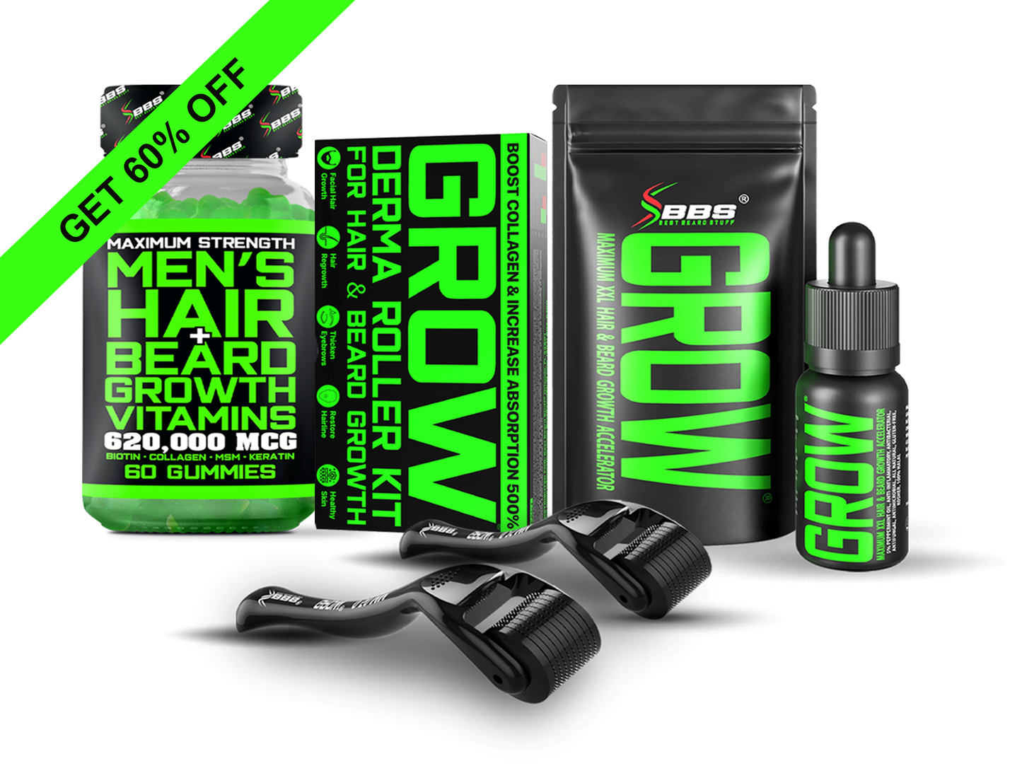 SPECIAL OFFER! GROW® Men’s Hair & Beard Growth Vitamins Growth Kit upgrade