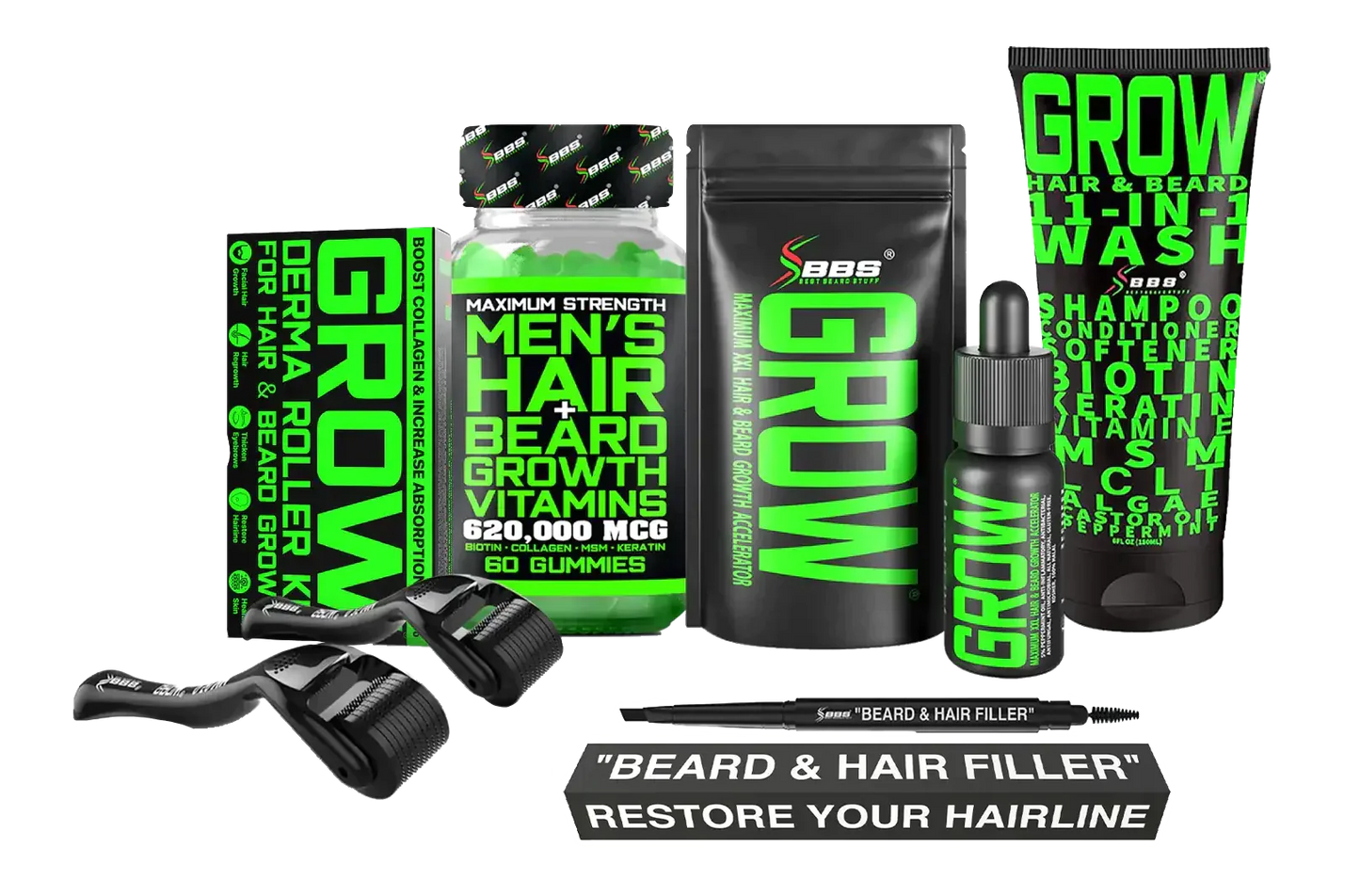 GROW® Hair Growth Kit (FREE “BEARD & HAIR FILLER”)