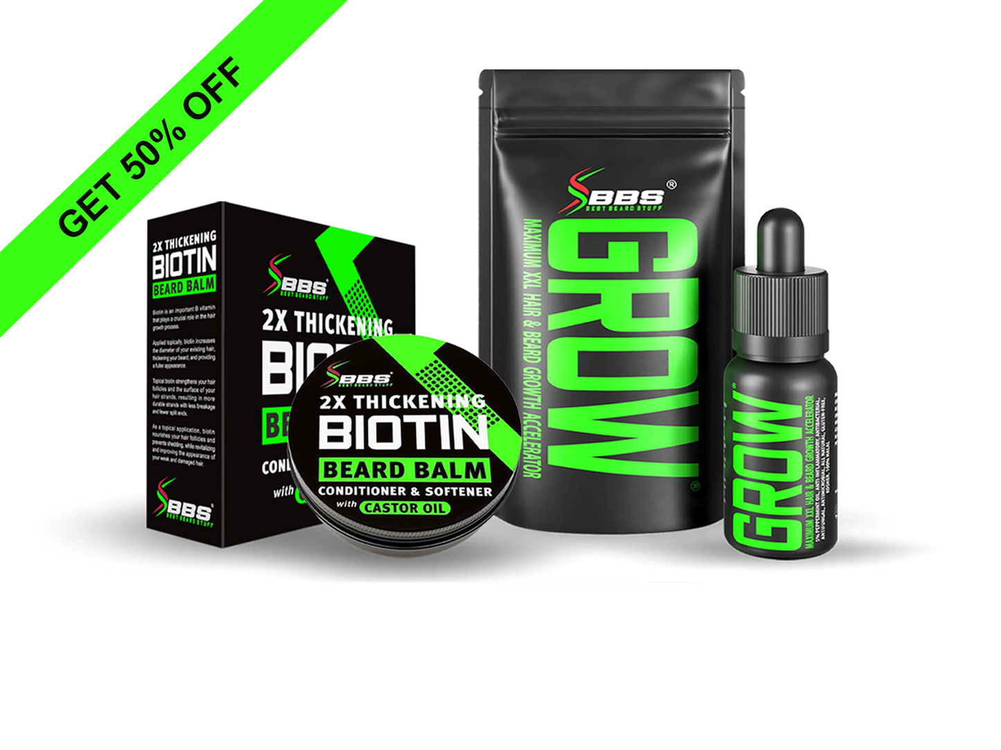 SPECIAL OFFER! 50% OFF GROW® XXL & 2X Thickening BIOTIN Beard Balm combo