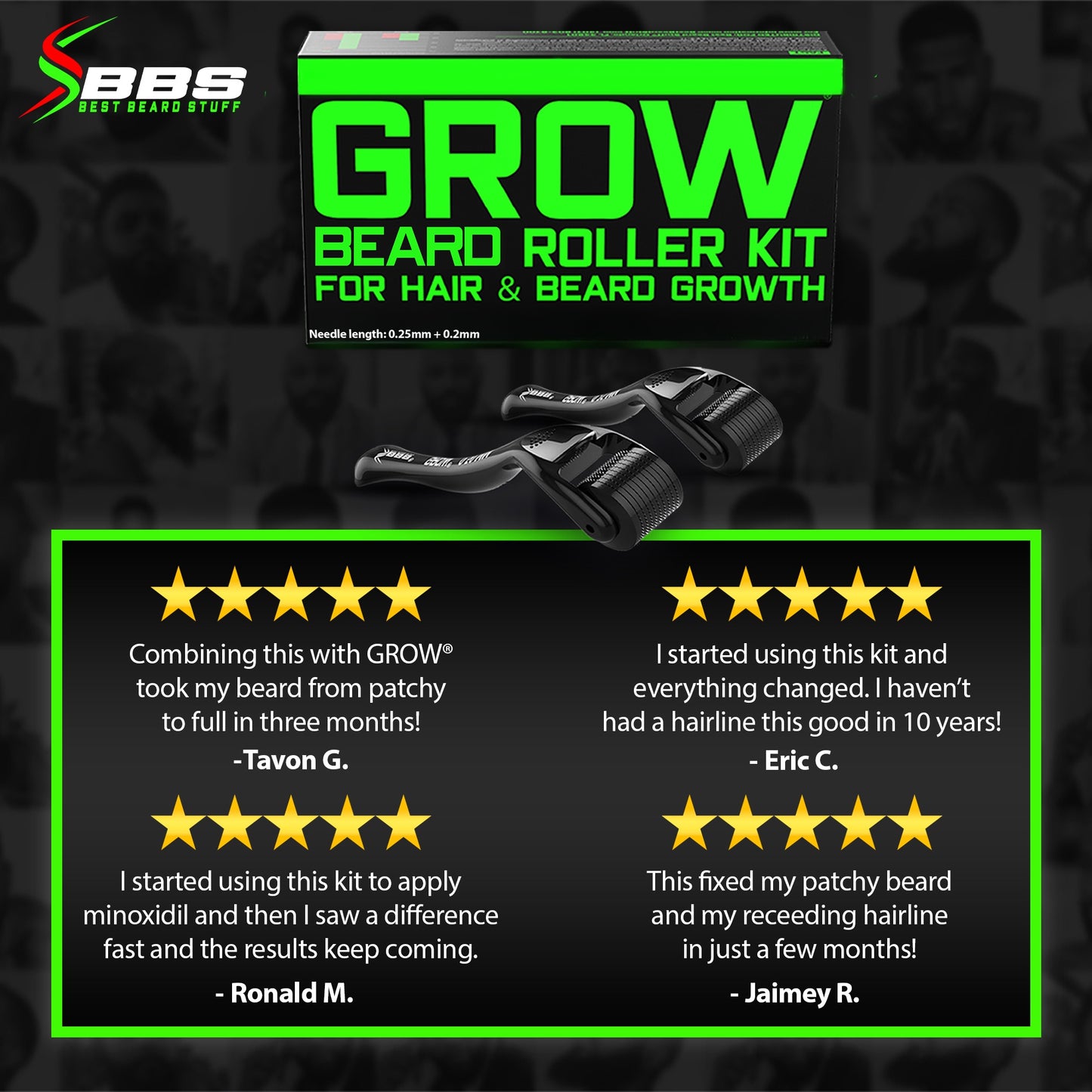 GROW® Beard Roller Kit