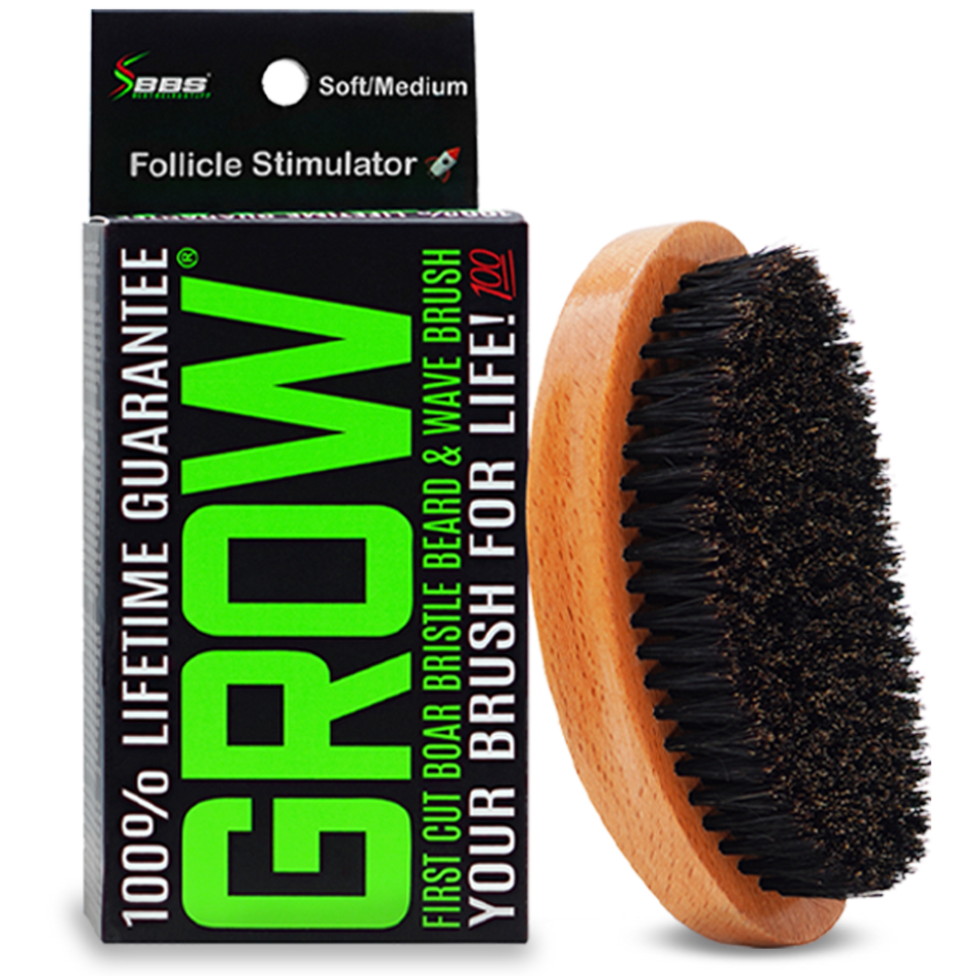 100% Lifetime Guarantee GROW® First Cut Boar Bristle Brush