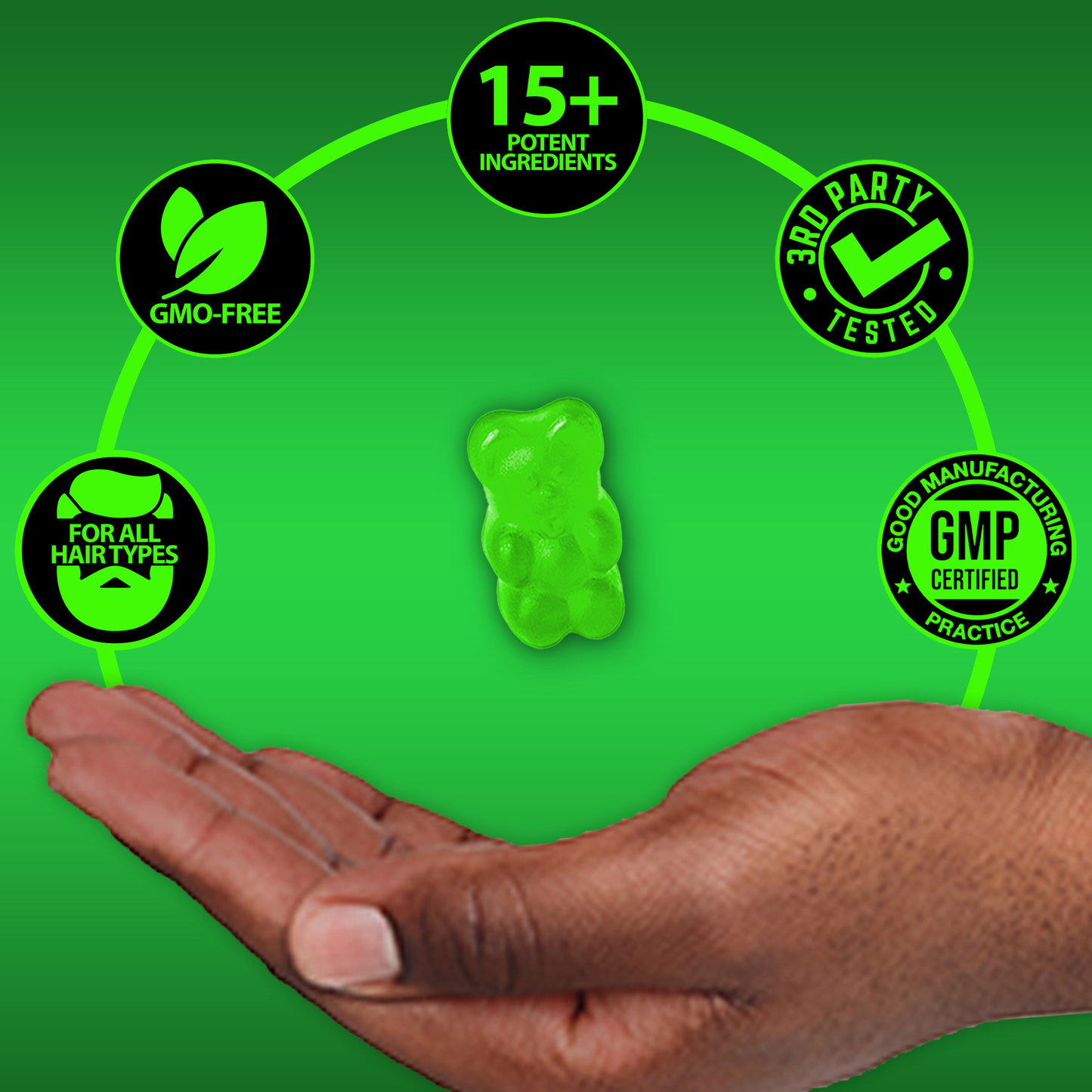 MAXIMUM STRENGTH 620,000mcg Beard Growth Gummies SnS