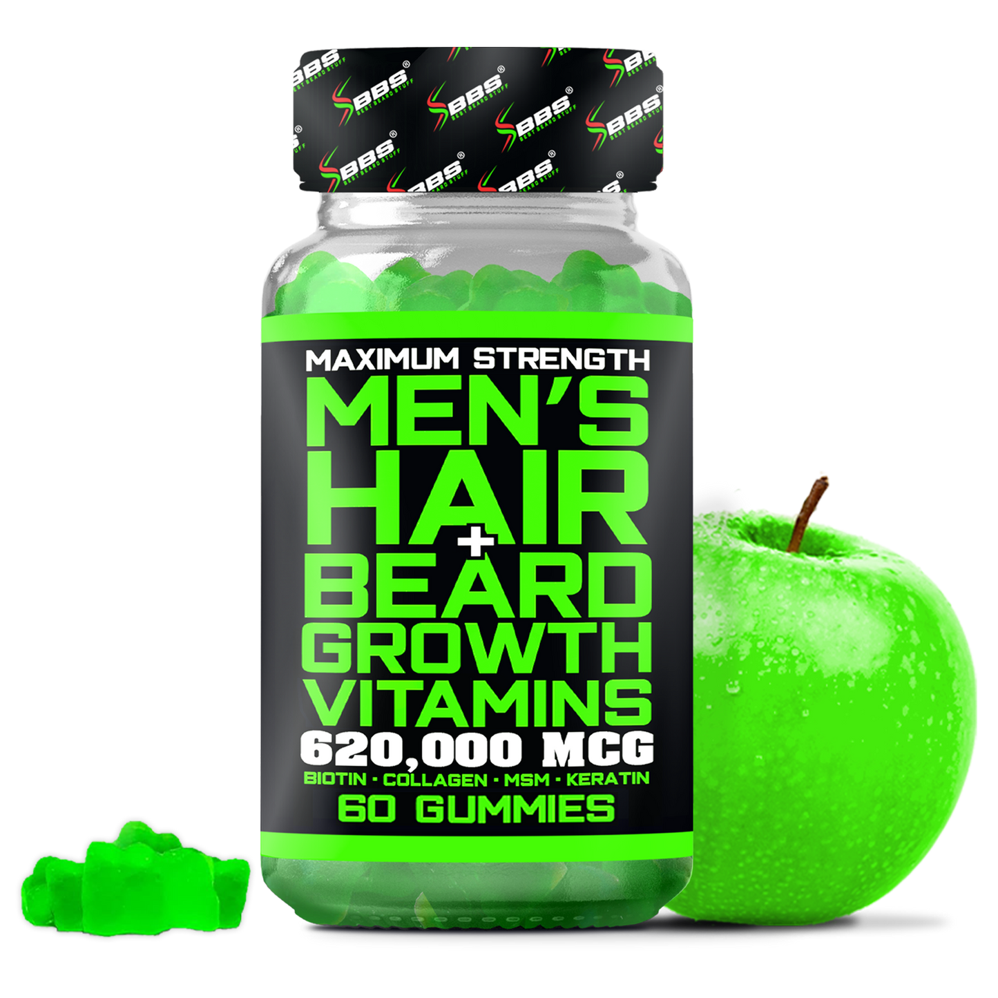 MAXIMUM STRENGTH 620,000mcg Beard Growth Gummies SnS
