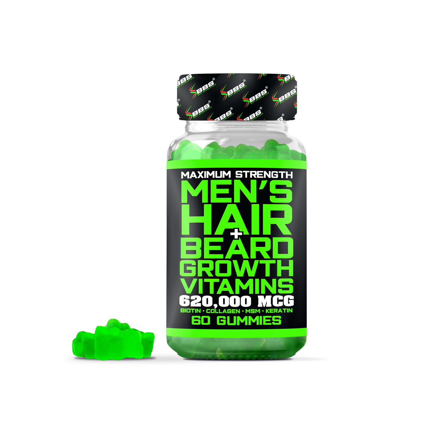 MAXIMUM STRENGTH MEN’S HAIR + BEARD GROWTH VITAMINS